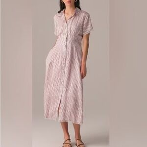 NWT Jcrew Wren lace-trim shirt-dress in glossy twill size 6